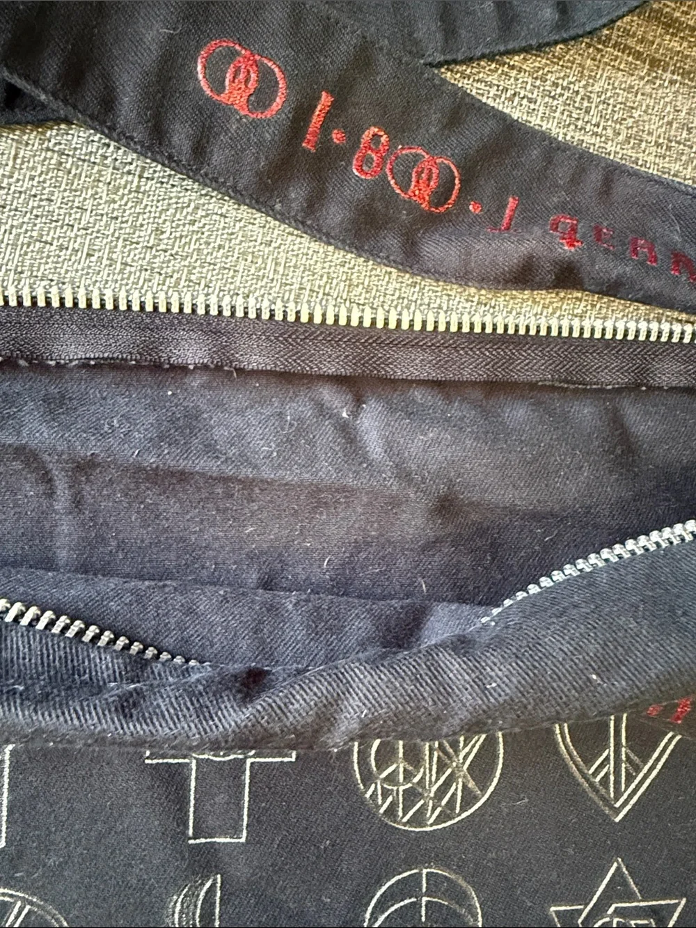 Gallery Canvas Messenger Bag in Black with Red Accents
